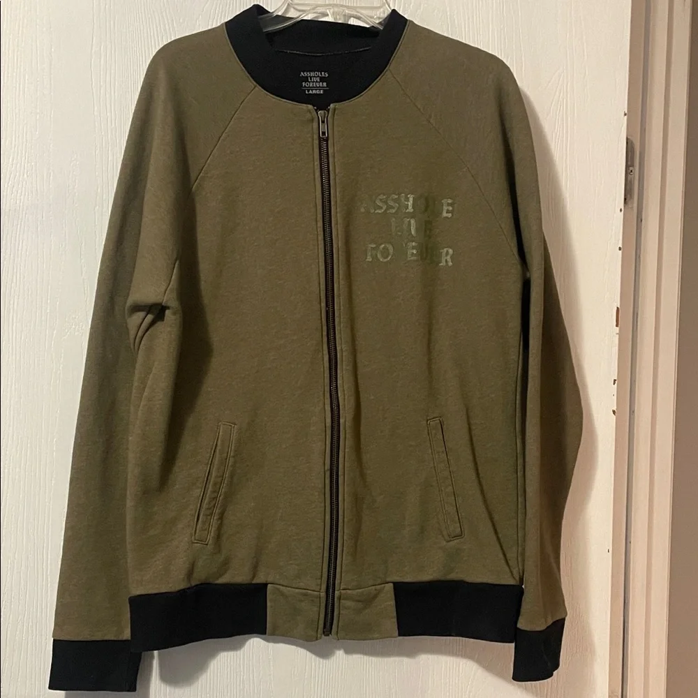 Men's Olive‎ Green Zip-Up Sweater